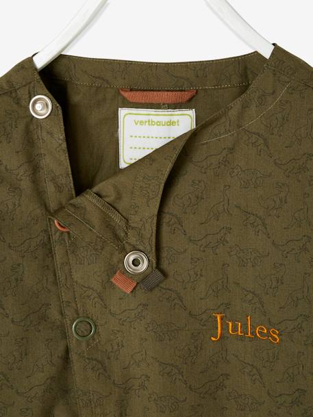 Bibe com dinossauros, personalizável, para menino VERDE ESCURO ESTAMPADO 