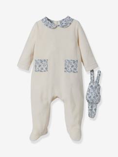 Bebé 0-36 meses-Pijamas, babygrows-Caixa presente da CYRILLUS: pijama em veludo e tecido Liberty + boneco-doudou,  para bebé
