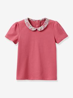 Menina 2-14 anos-T-shirts-T-shirt da CYRILLUS, gola claudine, em algodão bio, para menina