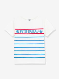 Menino 2-14 anos-T-shirts, polos-T-shirt de mangas curtas, em algodão, Petit Bateau