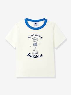 Bebé 0-36 meses-T-shirts-T-shirt marinheiro, de mangas curtas, para bebé, Petit Bateau, em algodão bio