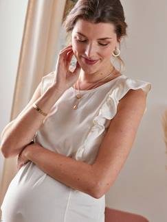 Roupa grávida-Amamentação-Top com folho, especial gravidez e amamentação