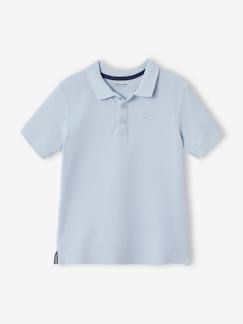 Menino 2-14 anos-T-shirts, polos-Polo de mangas curtas com bordado no peito, para menino