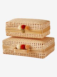 Quarto e Arrumação-Arrumação-Caixas de arrumação-Lote de 2 malas, em bambu