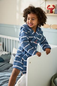Têxtil-lar e Decoração-Roupa de banho-Roupões-Roupão às riscas, com capuz, personalizável,  para criança
