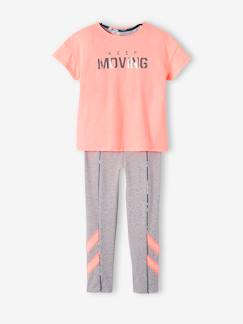 Menina 2-14 anos-Conjunto de desporto com 3 peças, soutien + leggings + t-shirt, para menina