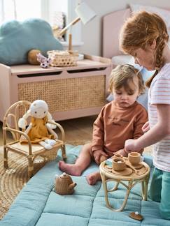 Brinquedos-Bonecos e bonecas-Cadeira + mesa para boneca, em rattan