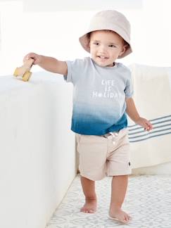 Bebé 0-36 meses-Conjuntos-Conjunto t-shirt efeito tie-dye, calções e chapéu tipo bob, para bebé