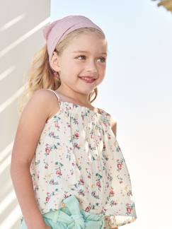 Menina 2-14 anos-Blusas, camisas-Blusa de alças, em gaze de algodão, para menina