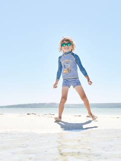 Praia-Menino 2-14 anos-Conjunto de banho anti UV, camisola + calções, para menino
