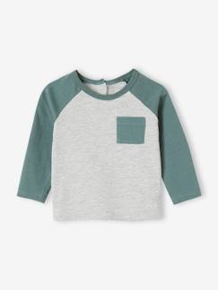Bebé 0-36 meses-T-shirts-Camisola colorblock de mangas raglan, para bebé