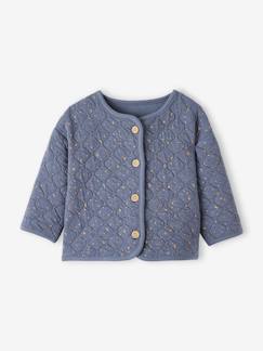 Bebé 0-36 meses-Camisolas, casacos de malha, sweats-Casaco acolchoado, estampado às estrelas, para bebé