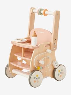 Brinquedos-Primeira idade- Baloiços, carrinhos de marcha, andarilhos e triciclos-Carrinho de marcha com assento para boneca, em madeira FSC®