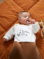 Saco de bebé bimatéria, com mangas amovíveis, Pequeno Nómada CASTANHO MEDIO LISO COM MOTIVO 