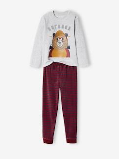 Menino 2-14 anos-Pijama "urso" em veludo, para menino