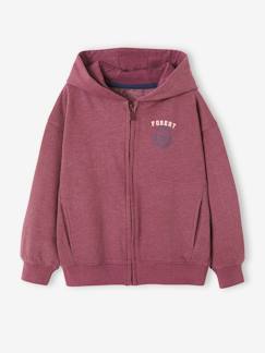Menino 2-14 anos-Camisolas, casacos de malha, sweats-Sweatshirts-Casaco com fecho e capuz, animação no peito, para menino