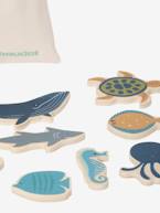 Conjunto de animais marinhos, em madeira FSC® azul 