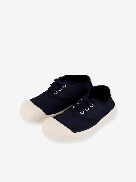 Sapatilhas com atacadores, em algodão, para criança, da BENSIMON® azul-ganga+branco+caqui+marinho 