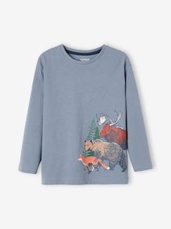 Menino 2-14 anos-T-shirts, polos-Camisola, motivo natureza, em puro algodão bio, para menino