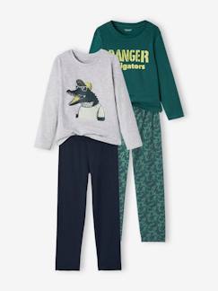 Menino 2-14 anos-Pijamas-Lote de 2 pijamas "crocodilos", para menino