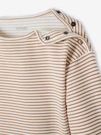 Camisola às riscas, decote à barco, para menina BRANCO CLARO AS RISCAS 