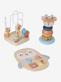 Brinquedos-Primeira idade-Caixa de 3 jogos lúdicos, Floresta Encantada, em madeira FSC®