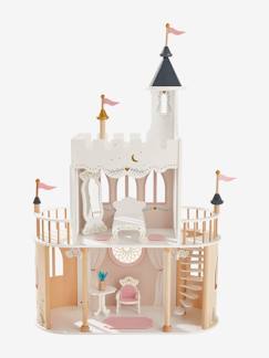 Brinquedos-Jogos de imaginação- Bonecos, planetas, pequenos heróis e animais-Castelo de princesa para bonecas, em madeira FSC®