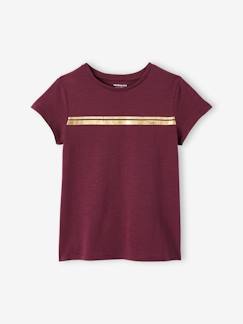 Menina 2-14 anos-T-shirts-T-shirt de desporto com riscas irisadas, para menina