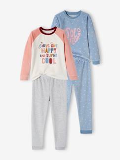 Menina 2-14 anos-Pijamas-Lote de 2 pijamas pop, para menina