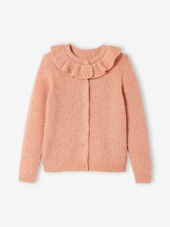 Menina 2-14 anos-Camisolas, casacos de malha, sweats-Casaco com gola em malha macia, para menina