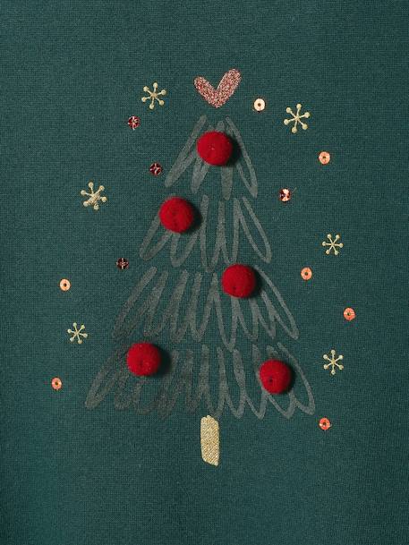 Sweat árvore de Natal, para menina verde-abeto 