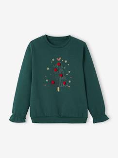 Menina 2-14 anos-Camisolas, casacos de malha, sweats-Sweat árvore de Natal, para menina
