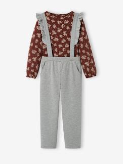 Menina 2-14 anos-Vestidos-Conjunto t-shirt + calças com alças amovíveis, para menina