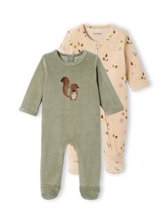 Bebé 0-36 meses-Pijamas, babygrows-Lote de 2 pijamas, em veludo, para bebé menino