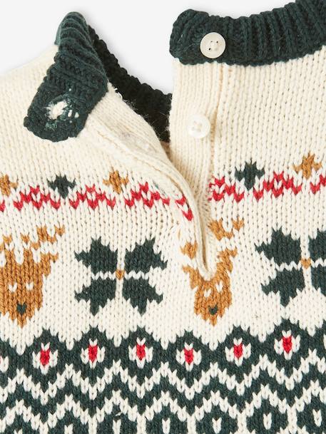 Camisola de Natal estampada, para bebé, coleção cápsula família verde-abeto 