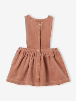 Bebé 0-36 meses-Vestidos, saias-Vestido estilo jardineiras, em bombazina, para bebé