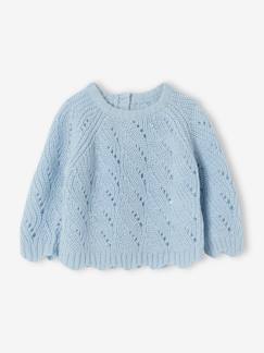 Bebé 0-36 meses-Camisolas, casacos de malha, sweats-Camisolas-Camisola em malha ajurada, para bebé