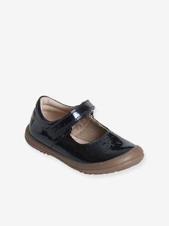-Sapatos envernizados com barra autoaderente, para menina, coleção autonomia
