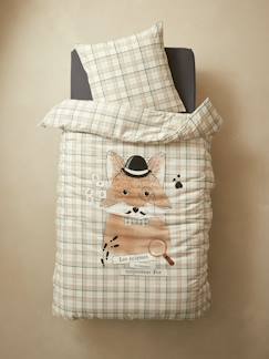 Têxtil-lar e Decoração-Roupa de cama criança-Conjunto capa de edredon + fronha de almofada para criança, Dandy Fox