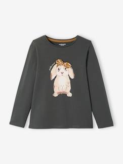 Menina 2-14 anos-T-shirts-T-shirts-Camisola com coelhinha com laço fantasia, para menina