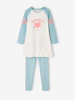 Menina 2-14 anos-Pijamas-Camisa de dormir "happiness" + leggings aos corações