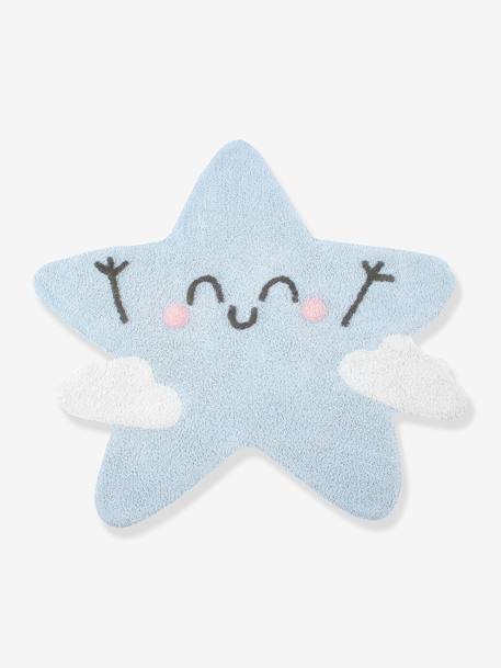 Tapete lavável em algodão, Estrela Happy Star da LORENA CANALS azul 