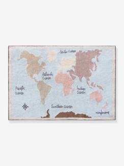 Têxtil-lar e Decoração-Decoração-Tapetes-Tapete lavável em algodão, Mapa Mundo da LORENA CANALS