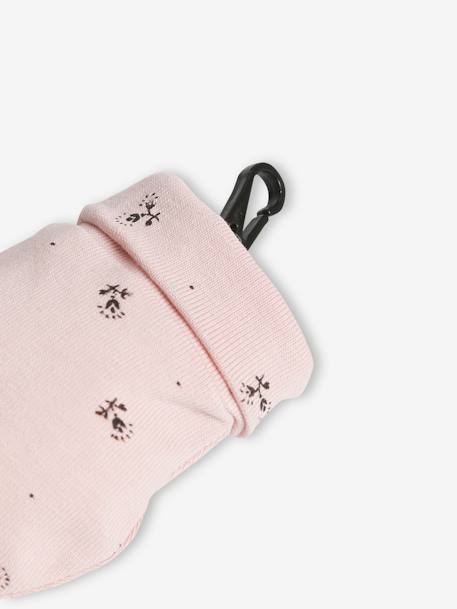 Conjunto personalizável, em malha estampada com gorro + luvas + lenço + saco, para bebé menina pau-rosa 
