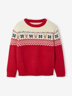 Menino 2-14 anos-Camisolas, casacos de malha, sweats-Camisolas malha-Camisola de Natal, para criança, motivos jacquard, coleção cápsula família