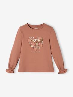 Menina 2-14 anos-T-shirts-T-shirts-Camisola romântica com frufu em musselina, para menina