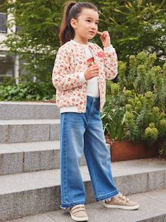 Menina 2-14 anos-Casacos, blusões-Blusão acolchoado estilo bomber, estampado às flores, para menina