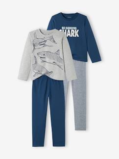 Menino 2-14 anos-Lote de 2 pijamas "tubarões", para menino