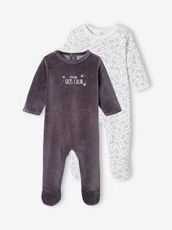 Bebé 0-36 meses-Pijamas, babygrows-Lote de 2 pijamas "carneirinhos" em veludo, para bebé