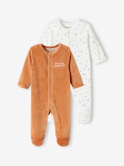 Lote de 2 pijamas "ursos", em veludo, para bebé menino